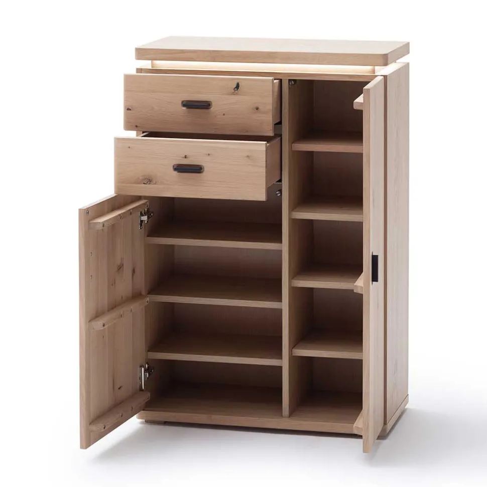 Eiche Bianco Flur Kommode mit LED Beleuchtung - Arkadiuz