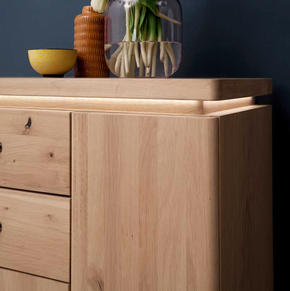 Eiche Bianco Flur Kommode mit LED Beleuchtung - Arkadiuz