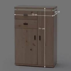 Eiche Bianco Flur Kommode mit LED Beleuchtung - Arkadiuz