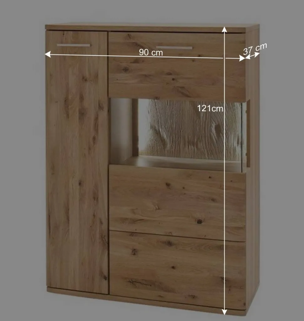 Eiche Bianco Highboard 2-türig - Crokas