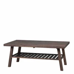 Eiche Couchtisch dunkel lackiert und gebürstet - Vedraza