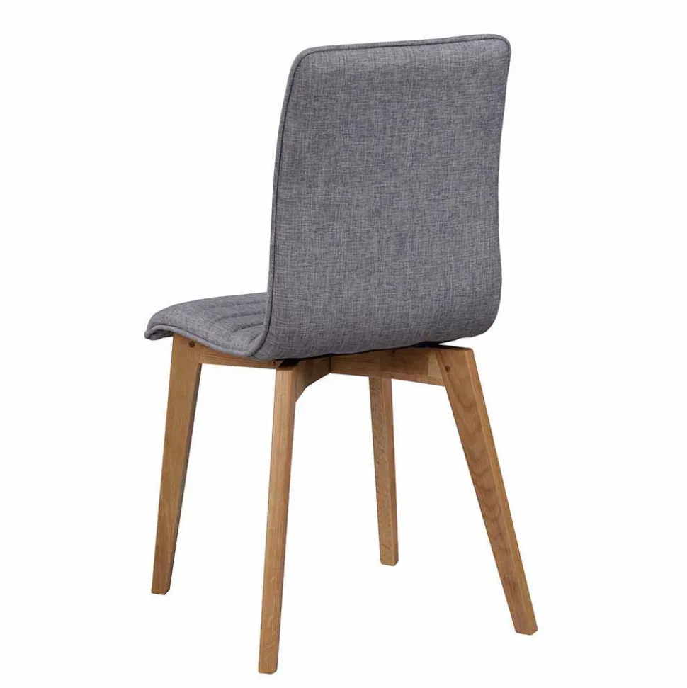 Eiche Esstisch & Stühle Grau - Number (siebenteilig)