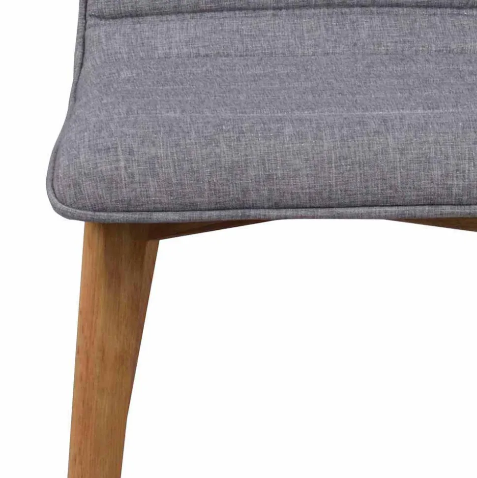 Eiche Esstisch Set mit Polsterstühlen - Number (fünfteilig)