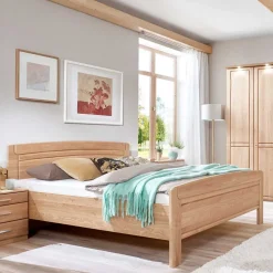 Eiche Holzbett mit 48 cm Einstiegshöhe - Sendician