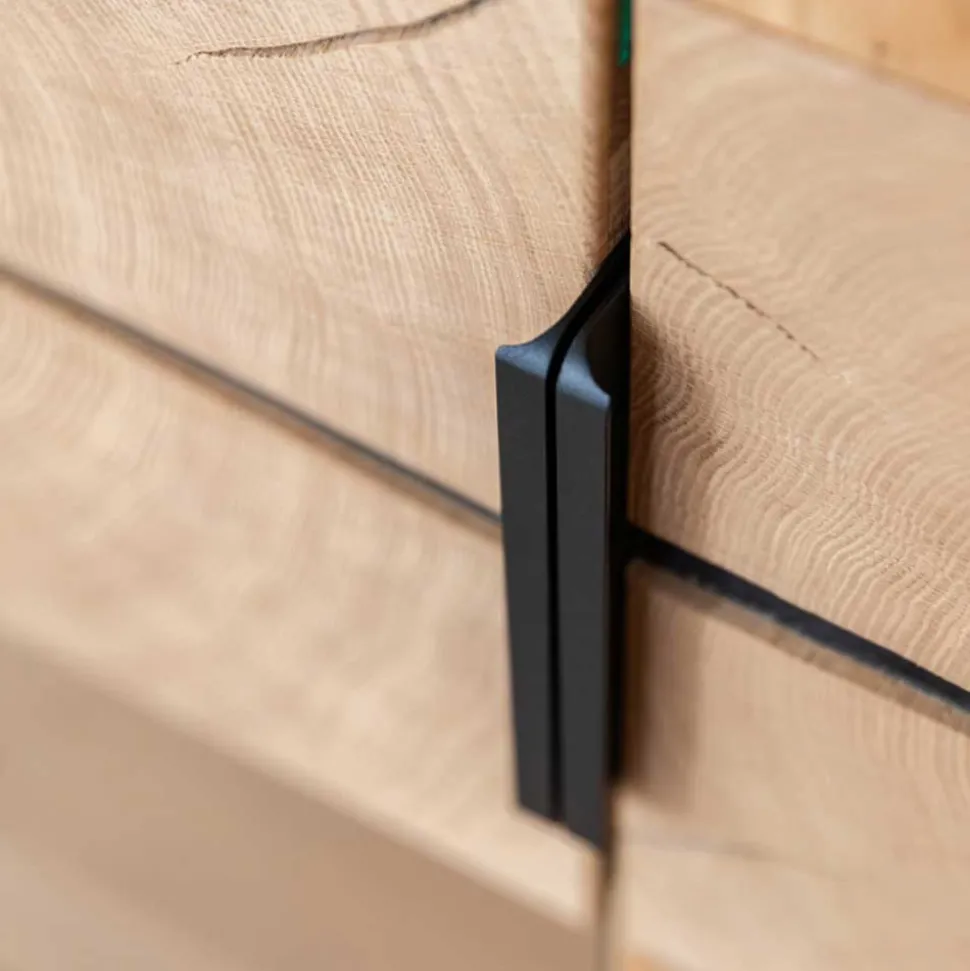 Eichenholz Highboard mit Hirnholz Applikation - Deruta