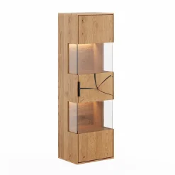 Eichenholz Hängevitrine mit Hirnholz Applikation - Deruta