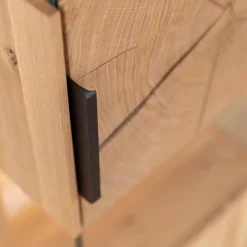 Eichenholz Hängevitrine mit Hirnholz Applikation - Deruta