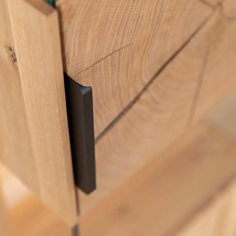 Eichenholz Hängevitrine mit Hirnholz Applikation - Deruta