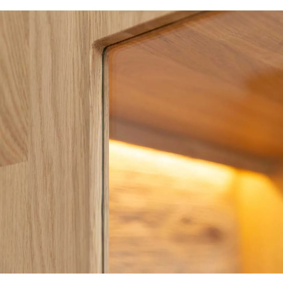 Eichenholz Hängevitrine mit LED Beleuchtung - Judita