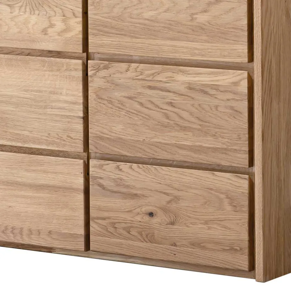 Eichenholz Kombi-Kommode mit fünf Schubladen - Villa
