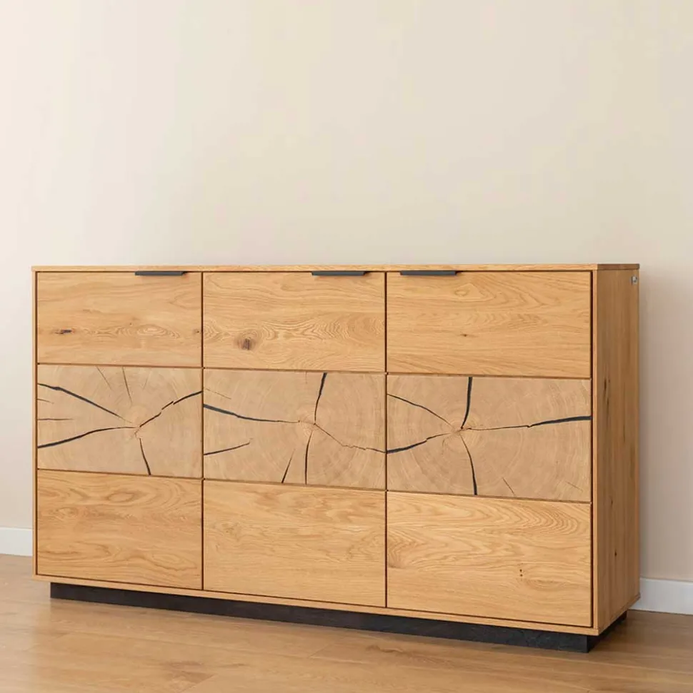 Eichenholz Sideboard mit Hirnholz Applikation - Deruta