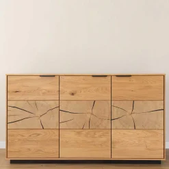 Eichenholz Sideboard mit Hirnholz Applikation - Deruta