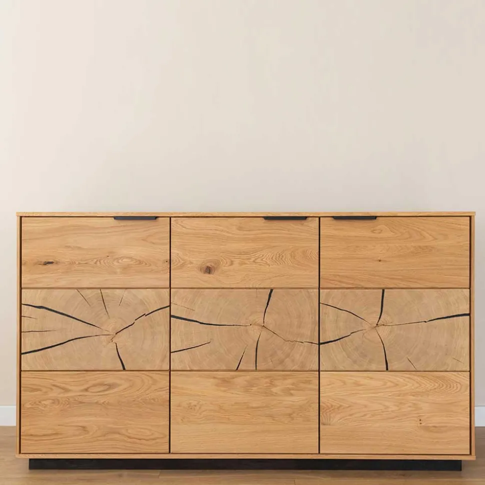 Eichenholz Sideboard mit Hirnholz Applikation - Deruta