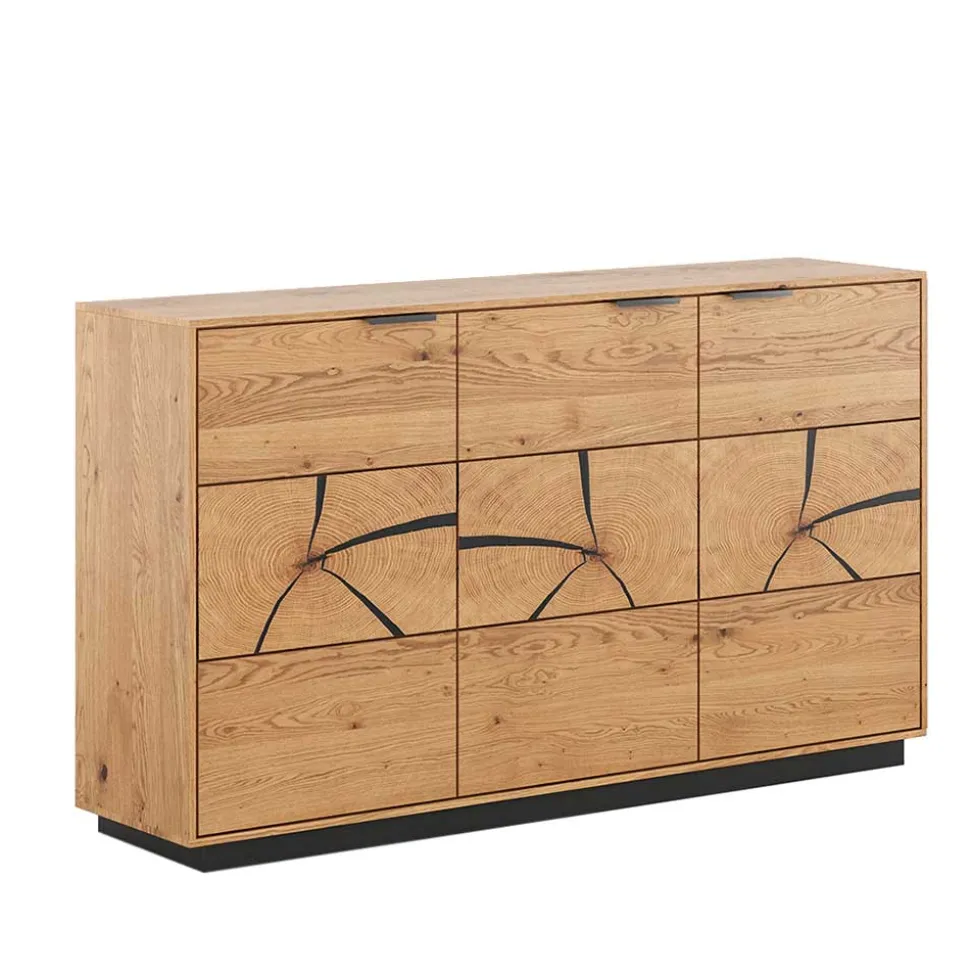 Eichenholz Sideboard mit Hirnholz Applikation - Deruta