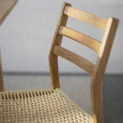 Eichenholz Stuhl mit Geflecht Sitz - Francis (2er Set)