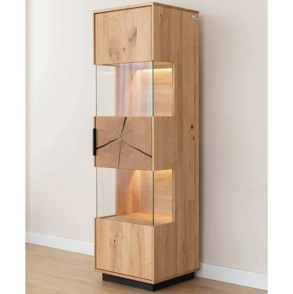 Eichenholz Vitrine mit Hirnholz Applikation - Deruta