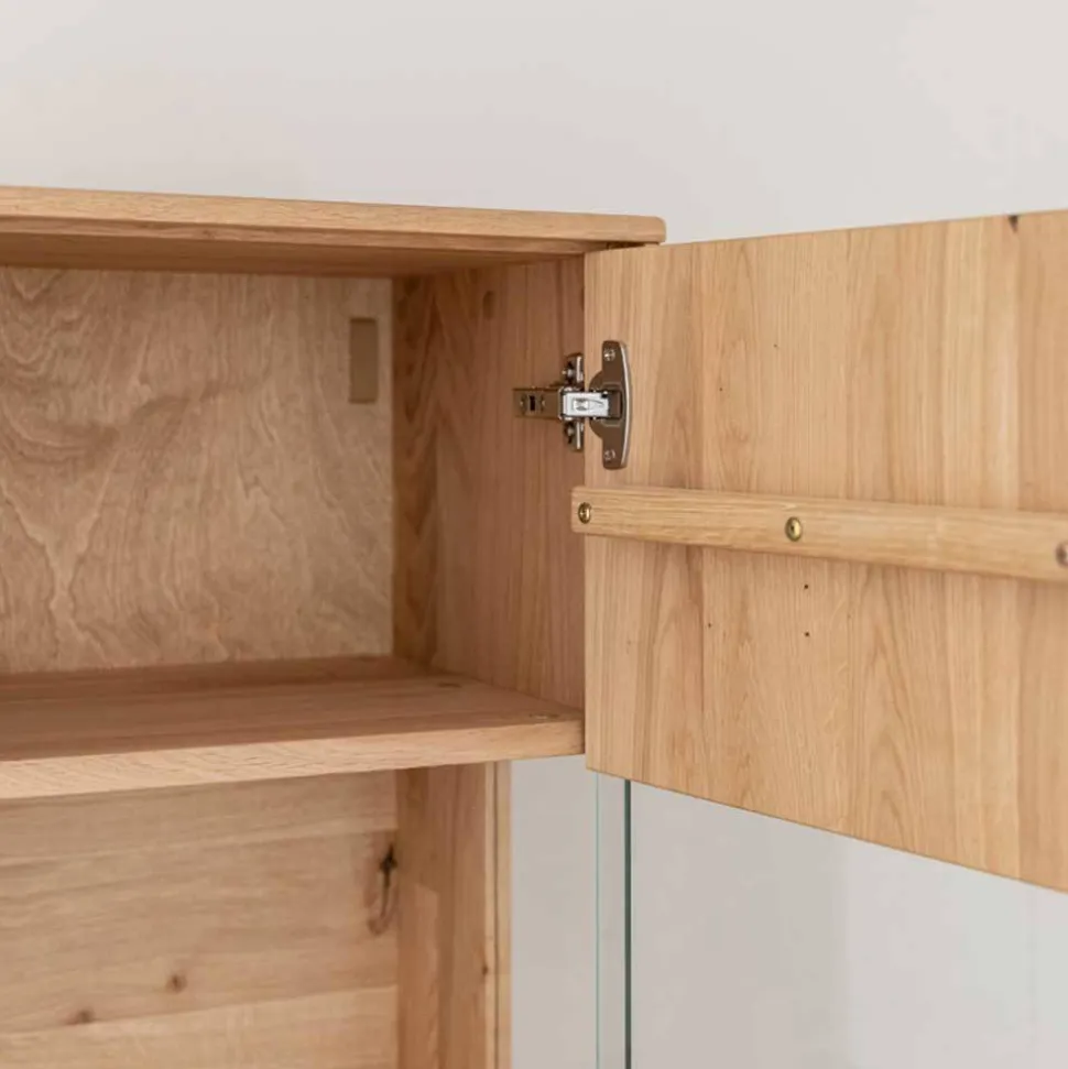 Eichenholz Vitrine mit Hirnholz Applikation - Deruta