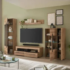 Eicheoptik Wohnzimmermöbel Set - Brocus (vierteilig)