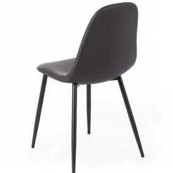 Einfarbige Esszimmerstühle in Dunkelgrau - Hiscura (4er Set)