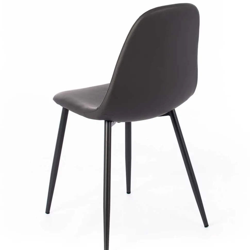 Einfarbige Esszimmerstühle in Dunkelgrau - Hiscura (4er Set)