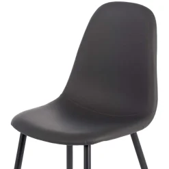 Einfarbige Esszimmerstühle in Dunkelgrau - Hiscura (4er Set)