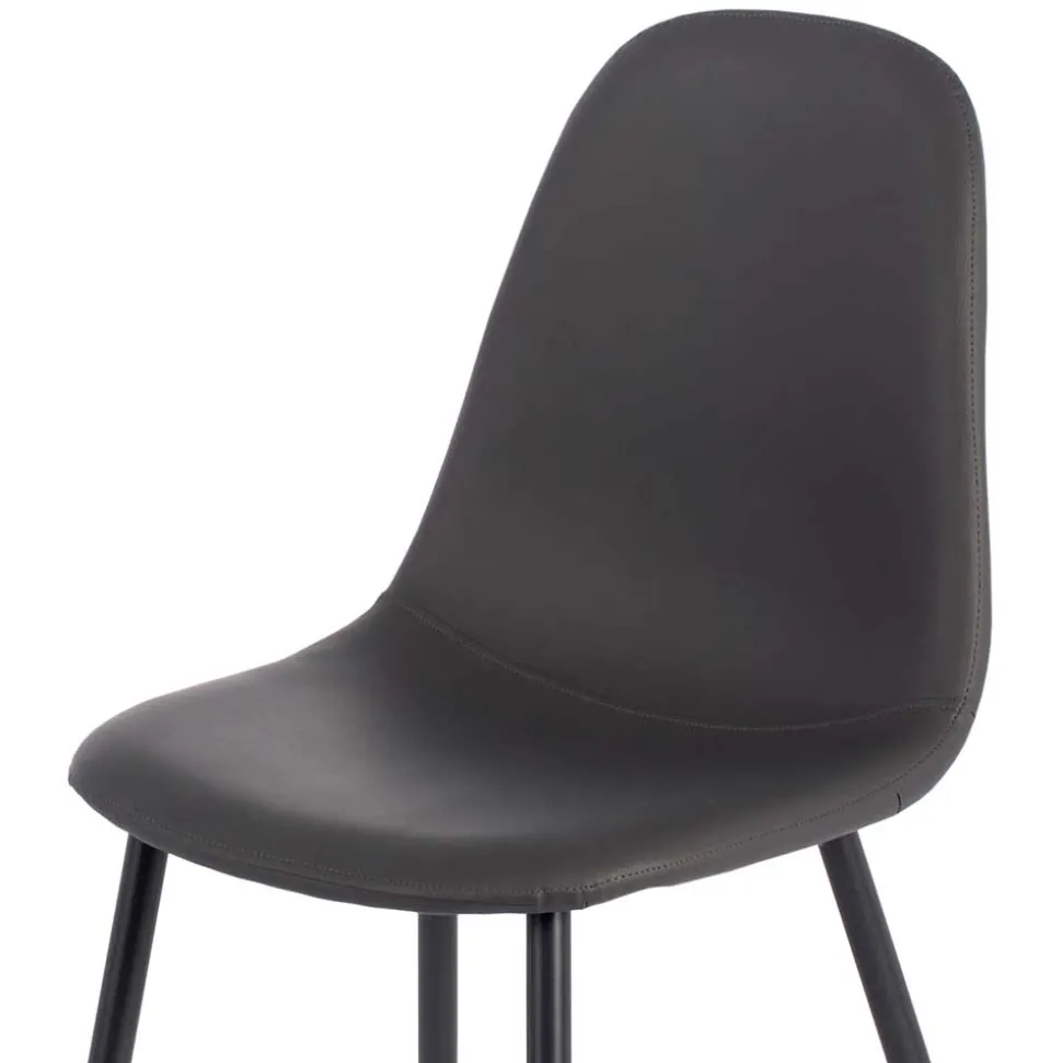 Einfarbige Esszimmerstühle in Dunkelgrau - Hiscura (4er Set)