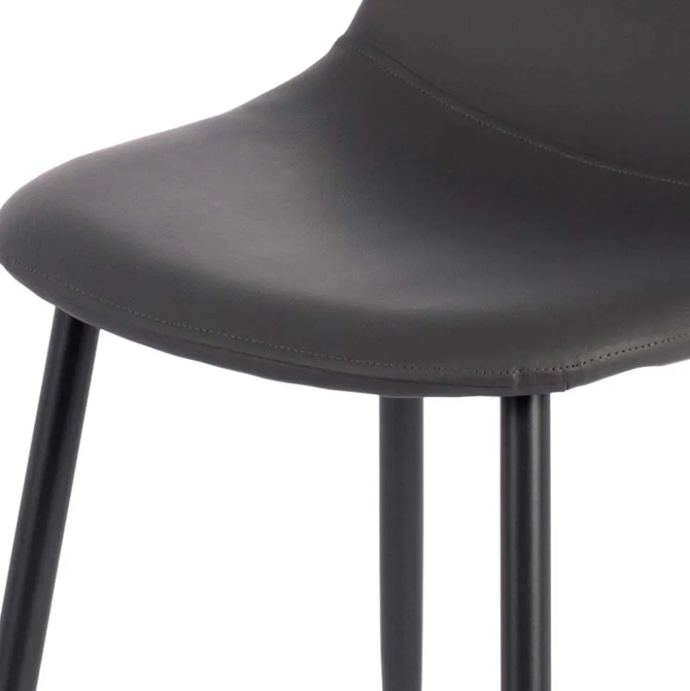 Einfarbige Esszimmerstühle in Dunkelgrau - Hiscura (4er Set)