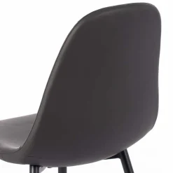 Einfarbige Esszimmerstühle in Dunkelgrau - Hiscura (4er Set)