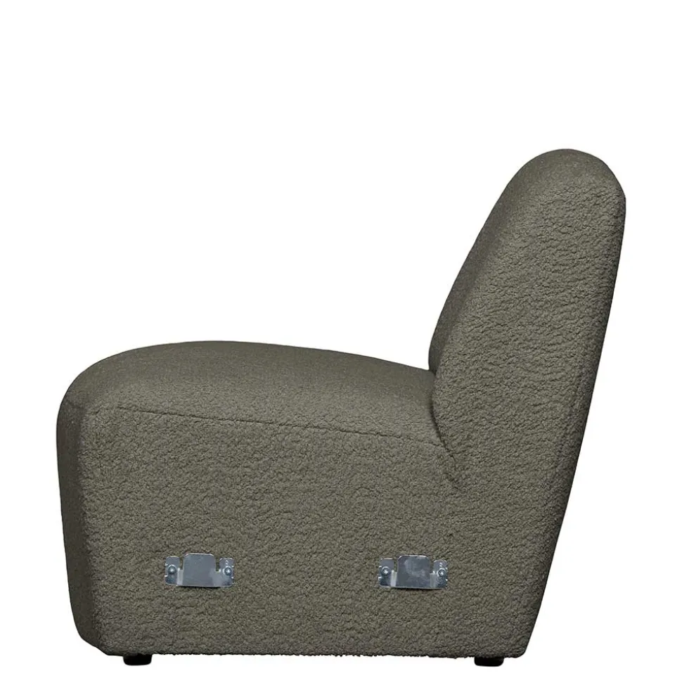 Einsitzer Couchmodul aus Boucle in Dunkelgrün - Racapulco