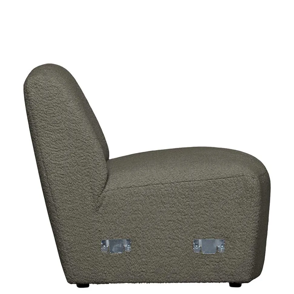 Einsitzer Couchmodul aus Boucle in Dunkelgrün - Racapulco