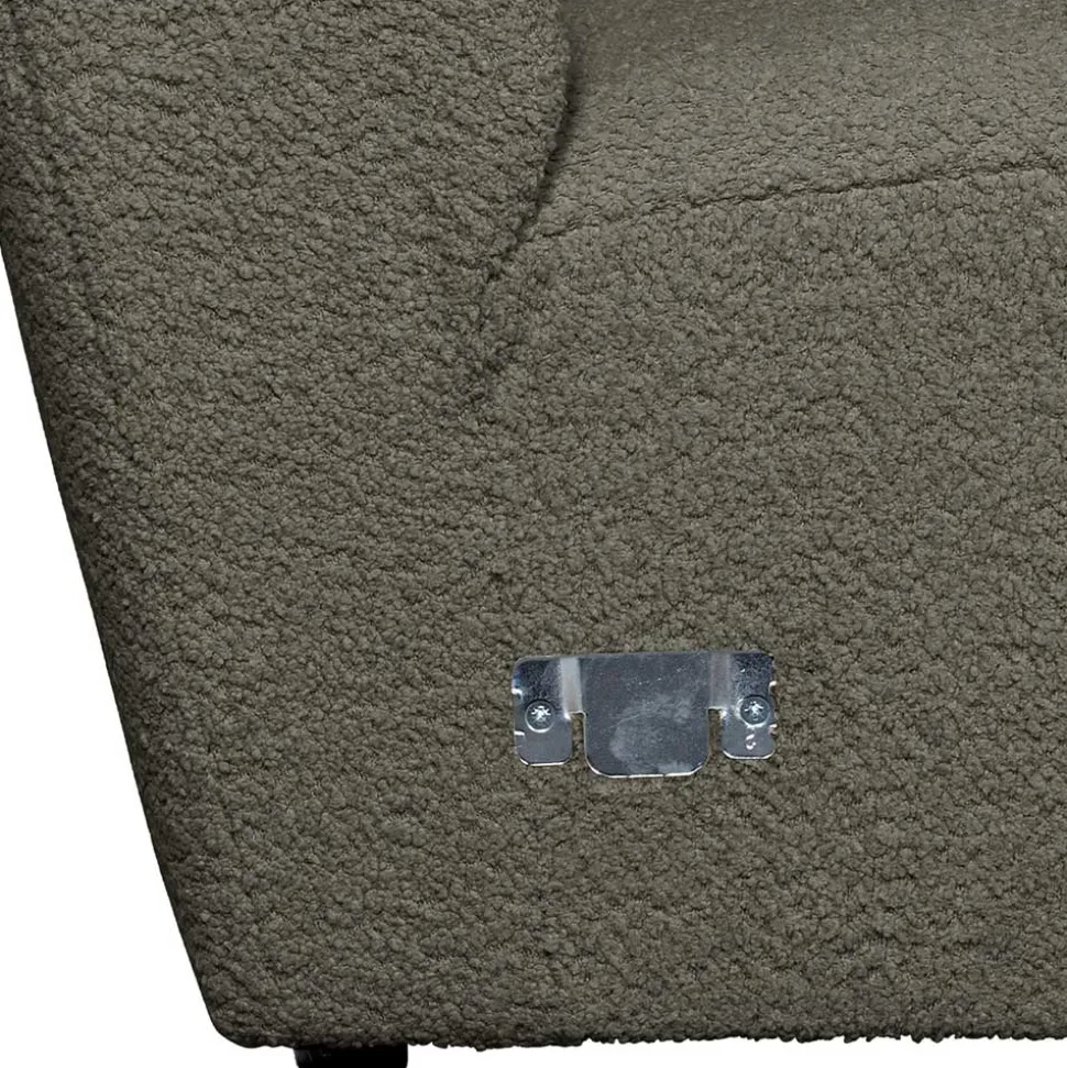 Einsitzer Couchmodul aus Boucle in Dunkelgrün - Racapulco