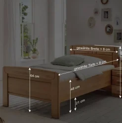 Einzelbett & Nachtkommode in Eiche - Sendician (zweiteilig)