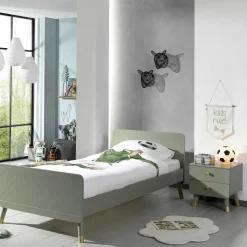 Einzelbett in Graugrün & Gold - Appoloni (zweiteilig)