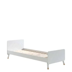 Einzelbett mit Nachtkommode in Weiß - Baranoma (zweiteilig)