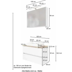 Elegante Badezimmermöbel Kombination - Noricas (vierteilig)