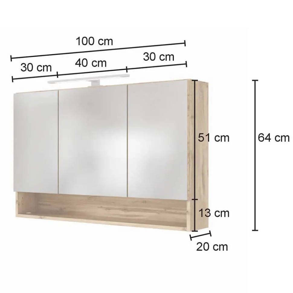 Elegante Badmöbel Kombination - Lemnas (dreiteilig)