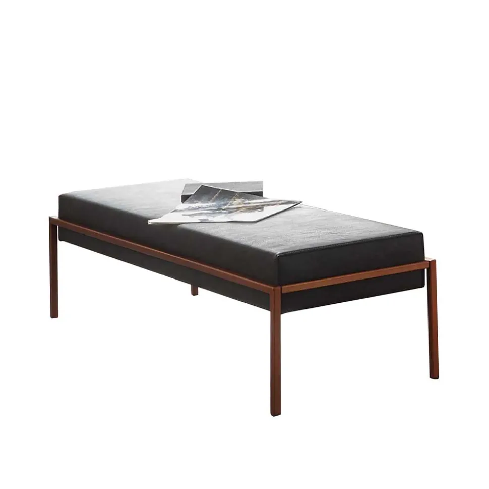 Elegante Bettbank in Grau & Kupferfarben - Fraduno