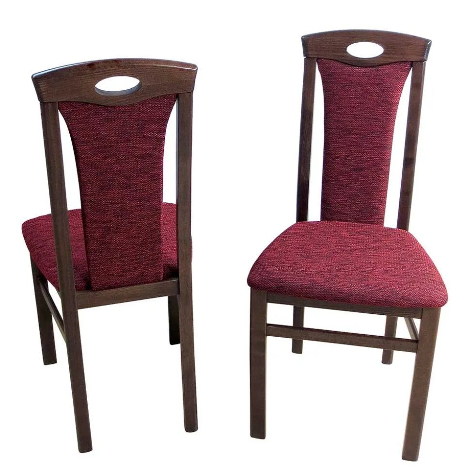 Elegante Esszimmer Stühle in Rot Nelly & Nussbaum (2er Set)