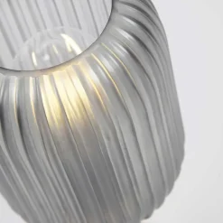 Elegante Tischlampe in Grau Glasschirm - Mariell