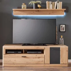 Elegante TV Bank in Eiche & Grau - Larinca