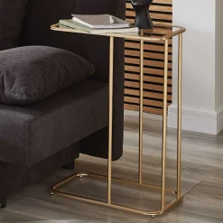 Eleganter Anstelltisch mit klarer Glasplatte - Finnca