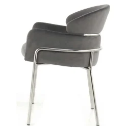 Eleganter Armlehnstuhl in Grau & Silber - Ecolosia