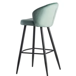 Eleganter Barstuhl in Mintgrün Samt - Bennet