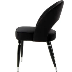 Eleganter Designstuhl in Schwarz Samt - Siiri (2er Set)