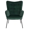 Eleganter Einzelsessel in Dunkelgrün Samt - Volcanu