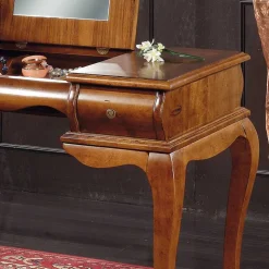 Eleganter Frisiertisch mit Klappspiegel in Nussbaum - Motiz