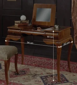 Eleganter Frisiertisch mit Klappspiegel in Nussbaum - Motiz