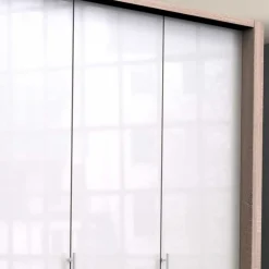 Eleganter Kleiderschrank in Weiß Glasbeschichtung - Bosays