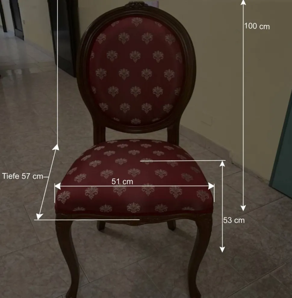 Eleganter Medaillonstuhl Rot Gold Magari & Nussbaum