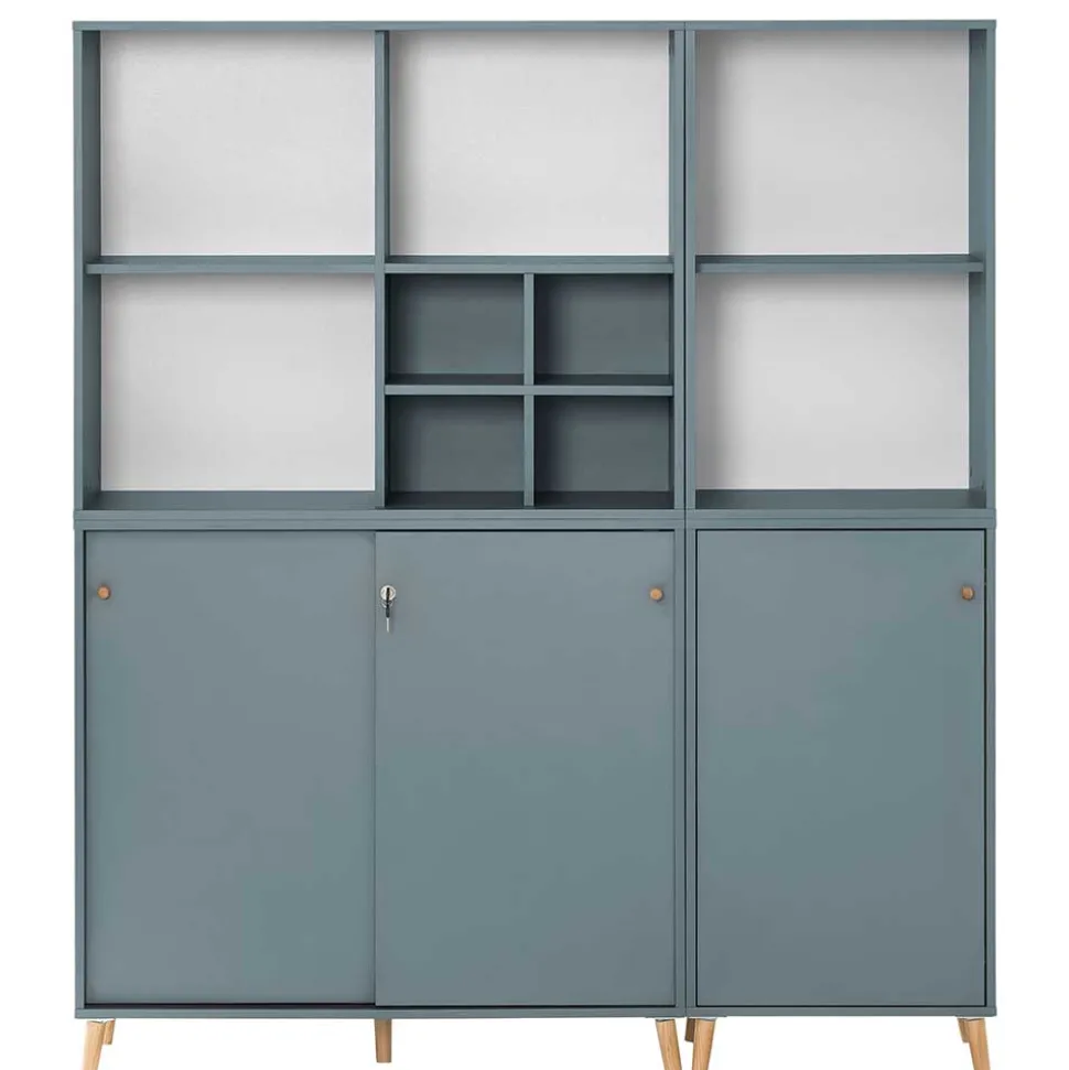 Eleganter Office Schrank in Petrol Blau - Baiamare